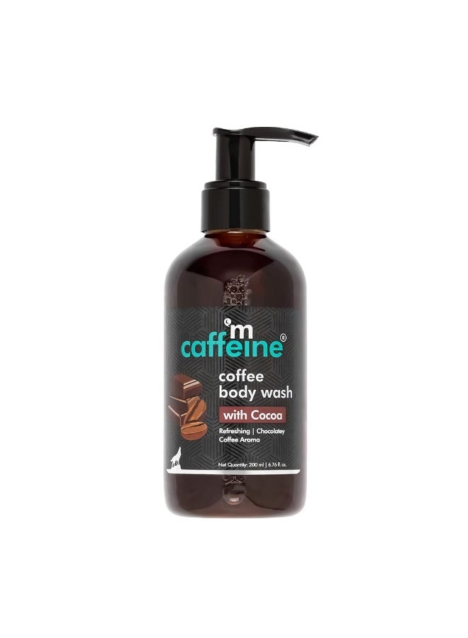 mCaffeine Coffee Body Wash with Cocoa | De-Tan & Deep Cleansing | Enriched with Vitamin E & in Energizing Aroma of Chocolate | Shower Gel | Suitable for All Skin Types | For both Men & Women - 200ml - Image 1
